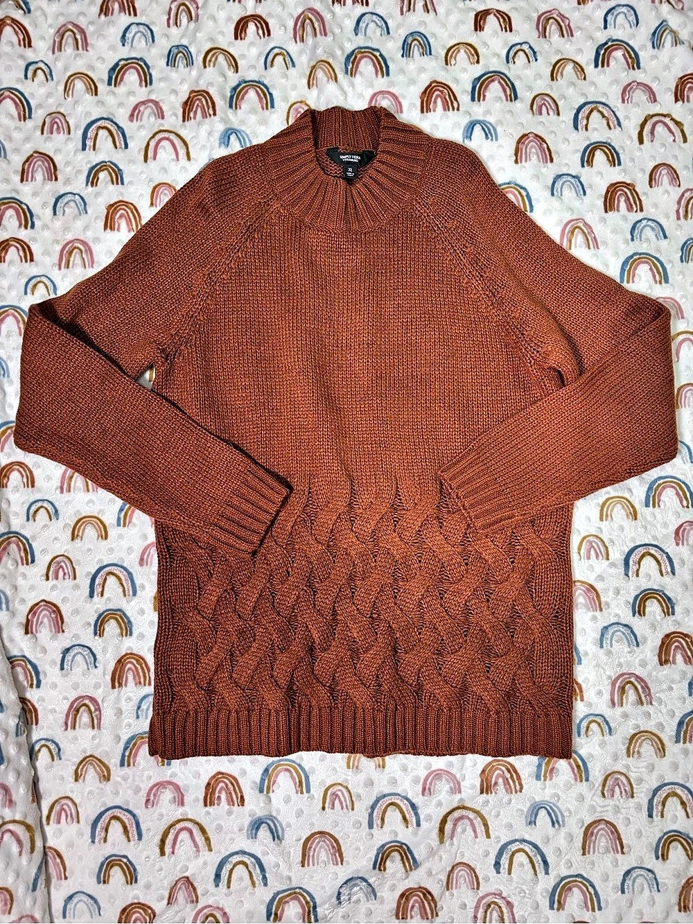 Simply Vera Wang Cable Knit Sweater in Brown Size XL